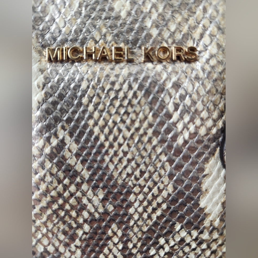 Michael Kors Mercer Small Snake Print Satchel NWOT - Picture 3 of 10